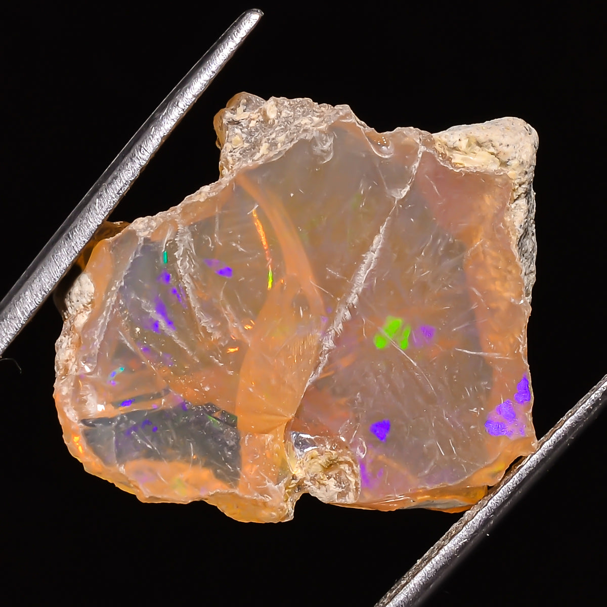 100% Natural Welo Fire Ethiopian Opal Rough Loose Gemstone 24X19X7 MM 19 Cts. Sunkarton
