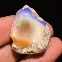 100% Natural Welo Fire Ethiopian Opal Rough Loose Gemstone 27X22X10 MM 28.5 Cts. Sunkarton