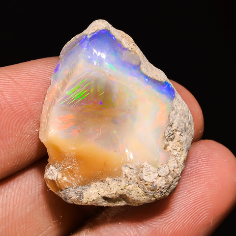 100% Natural Welo Fire Ethiopian Opal Rough Loose Gemstone 27X22X10 MM 28.5 Cts. Sunkarton