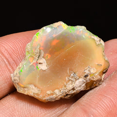 100% Natural Welo Fire Ethiopian Opal Rough Loose Gemstone 25X20X12 MM 28 Cts. Sunkarton