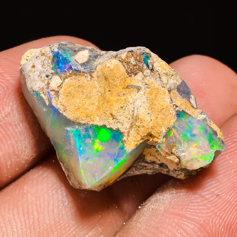 100% Natural Welo Fire Ethiopian Opal Rough Loose Gemstone 25X17X12 MM 18 Cts. Sunkarton