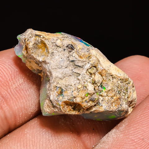 100% Natural Welo Fire Ethiopian Opal Rough Loose Gemstone 25X17X12 MM 18 Cts. Sunkarton