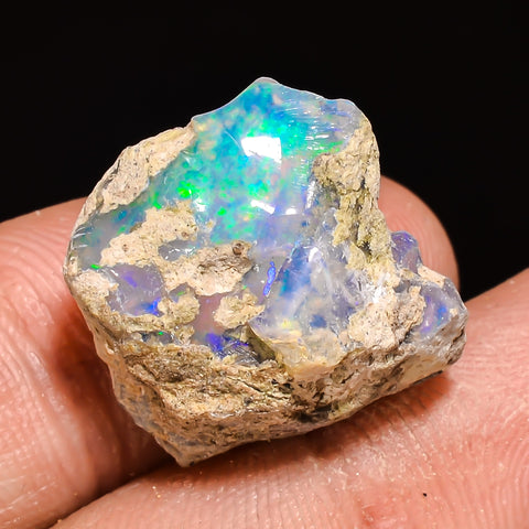 100% Natural Welo Fire Ethiopian Opal Rough Loose Gemstone 18X16X12 MM 14.5 Cts. Sunkarton