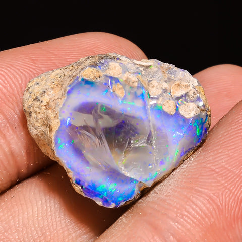 100% Natural Welo Fire Ethiopian Opal Rough Loose Gemstone 21X17X10 MM 19 Cts. Sunkarton