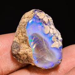 100% Natural Welo Fire Ethiopian Opal Rough Loose Gemstone 21X17X10 MM 19 Cts. Sunkarton