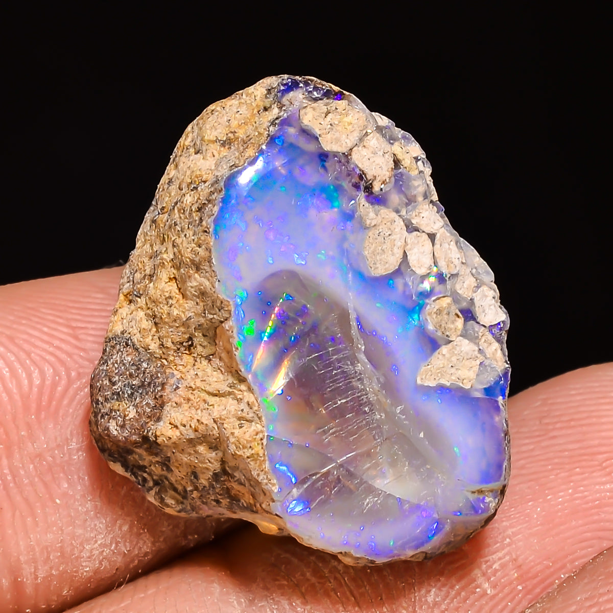 100% Natural Welo Fire Ethiopian Opal Rough Loose Gemstone 21X17X10 MM 19 Cts. Sunkarton