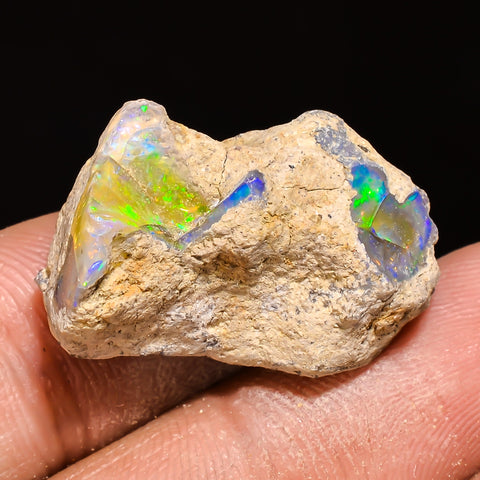 100% Natural Welo Fire Ethiopian Opal Rough Loose Gemstone 26X13X12 MM 21 Cts. Sunkarton