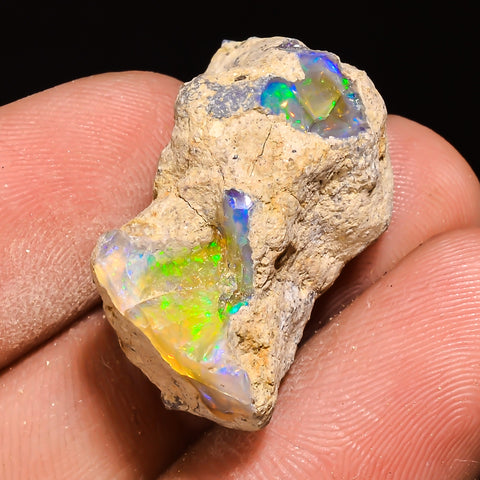 100% Natural Welo Fire Ethiopian Opal Rough Loose Gemstone 26X13X12 MM 21 Cts. Sunkarton