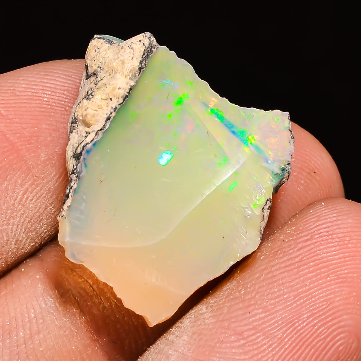 100% Natural Welo Fire Ethiopian Opal Rough Loose Gemstone 22X17X7 MM 12 Cts. Sunkarton