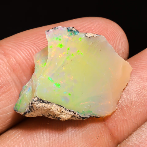 100% Natural Welo Fire Ethiopian Opal Rough Loose Gemstone 22X17X7 MM 12 Cts. Sunkarton