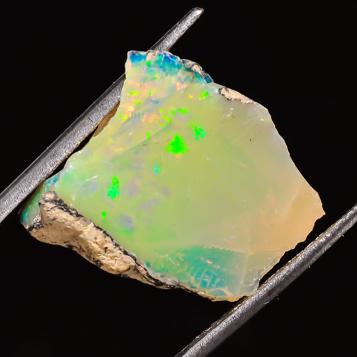 100% Natural Welo Fire Ethiopian Opal Rough Loose Gemstone 22X17X7 MM 12 Cts. Sunkarton