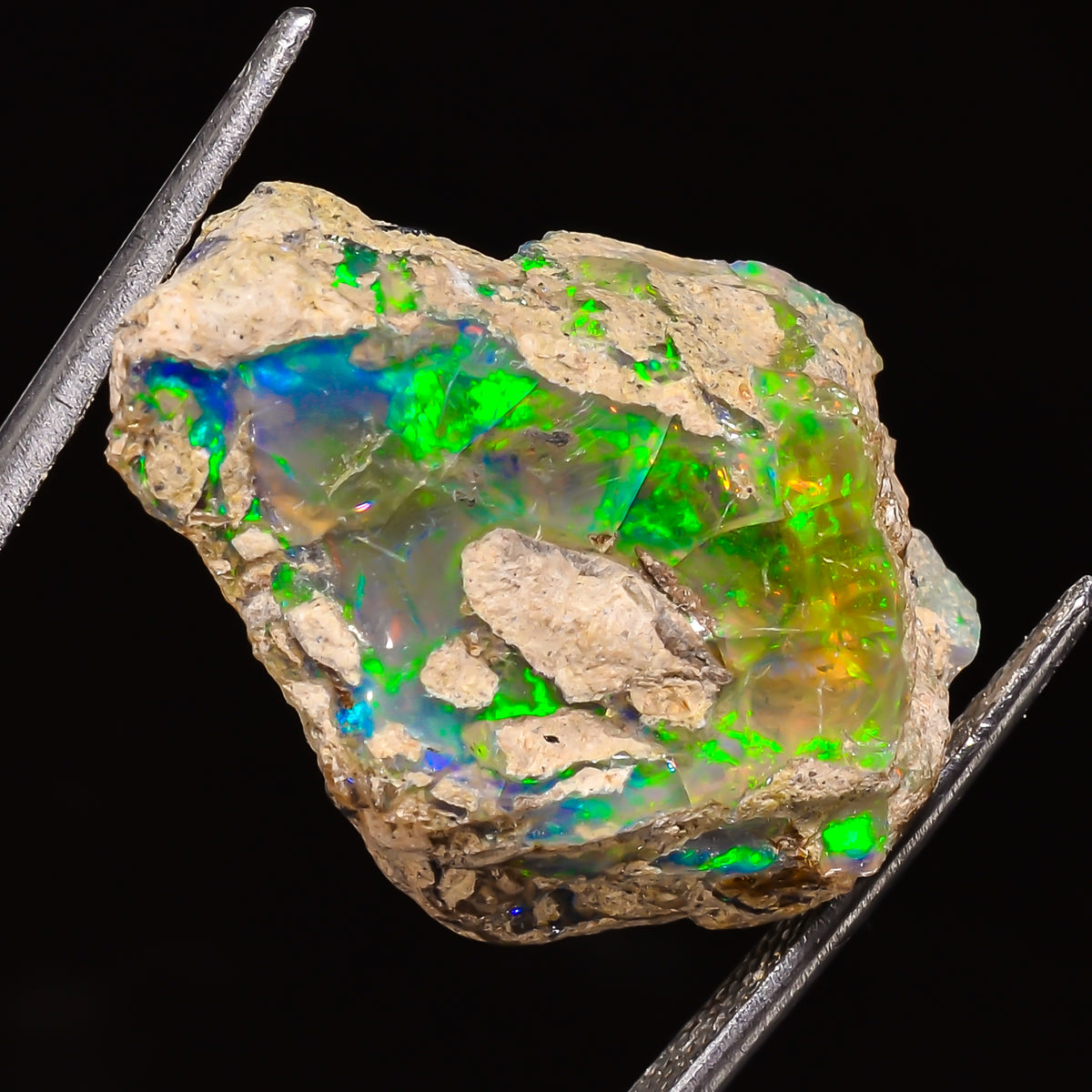 100% Natural Welo Fire Ethiopian Opal Rough Loose Gemstone 24X19X11 MM 22.5 Cts. Sunkarton