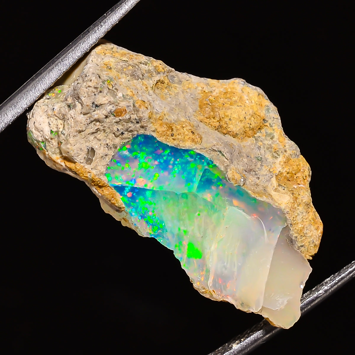 100% Natural Welo Fire Ethiopian Opal Rough Loose Gemstone 27X17X10 MM 19.5 Cts. Sunkarton
