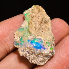 100% Natural Welo Fire Ethiopian Opal Rough Loose Gemstone 29X20X10 MM 20 Cts. Sunkarton