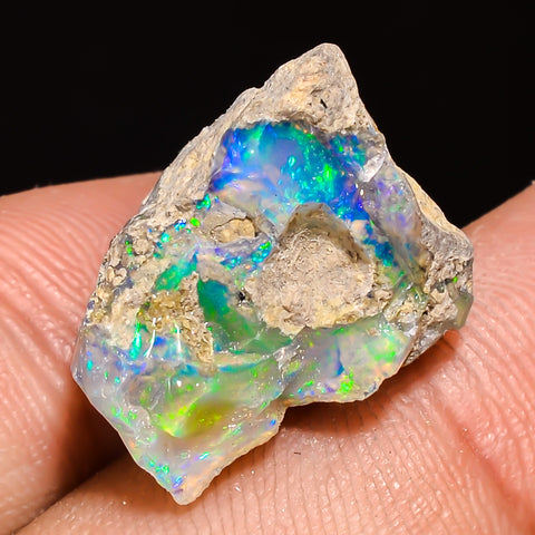 100% Natural Welo Fire Ethiopian Opal Rough Loose Gemstone 20X17X12 MM 14.5 Cts. Sunkarton