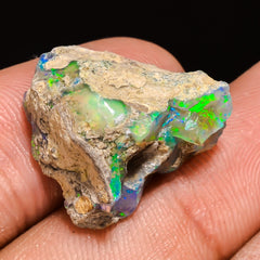 100% Natural Welo Fire Ethiopian Opal Rough Loose Gemstone 20X17X12 MM 14.5 Cts. Sunkarton