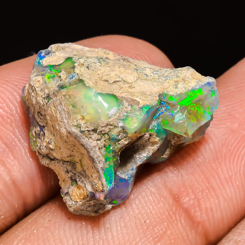 100% Natural Welo Fire Ethiopian Opal Rough Loose Gemstone 20X17X12 MM 14.5 Cts. Sunkarton