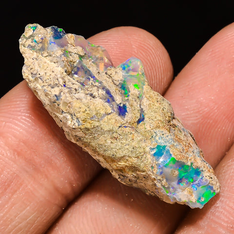 100% Natural Welo Fire Ethiopian Opal Rough Loose Gemstone 30X13X9 MM 13.5 Cts. Sunkarton