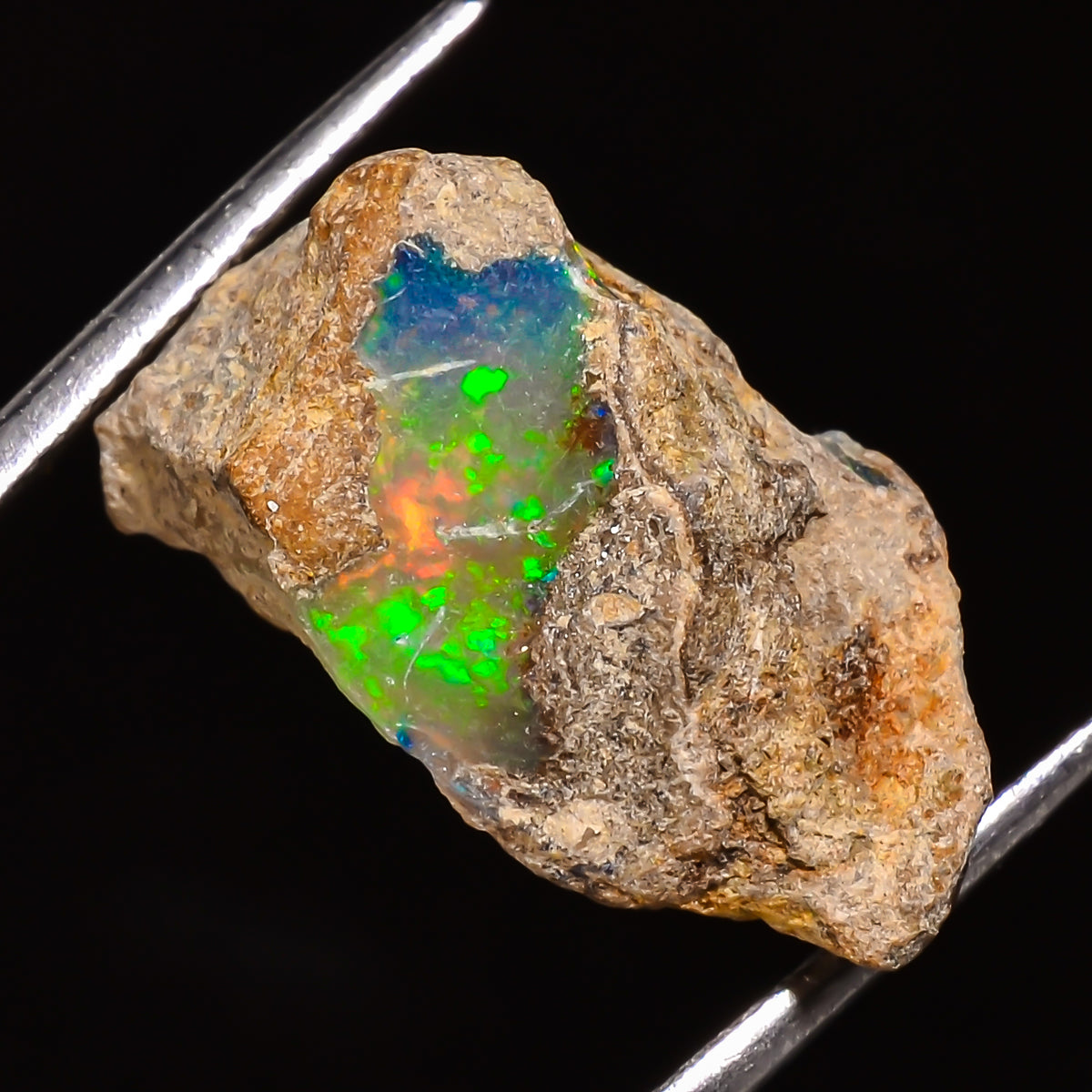 100% Natural Welo Fire Ethiopian Opal Rough Loose Gemstone 19X10X10 MM 11 Cts. Sunkarton
