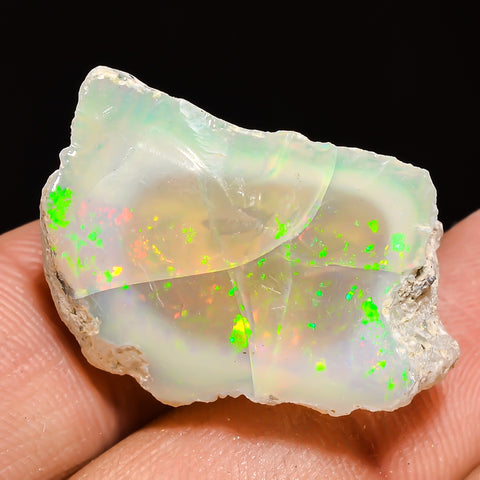 100% Natural Welo Fire Ethiopian Opal Rough Loose Gemstone 26X18X15 MM 26 Cts. Sunkarton