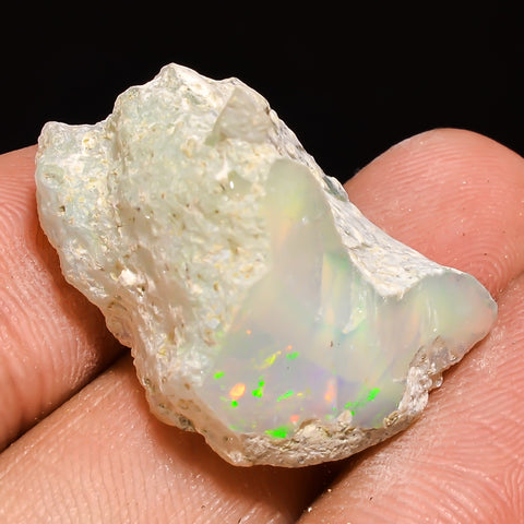 100% Natural Welo Fire Ethiopian Opal Rough Loose Gemstone 26X18X15 MM 26 Cts. Sunkarton