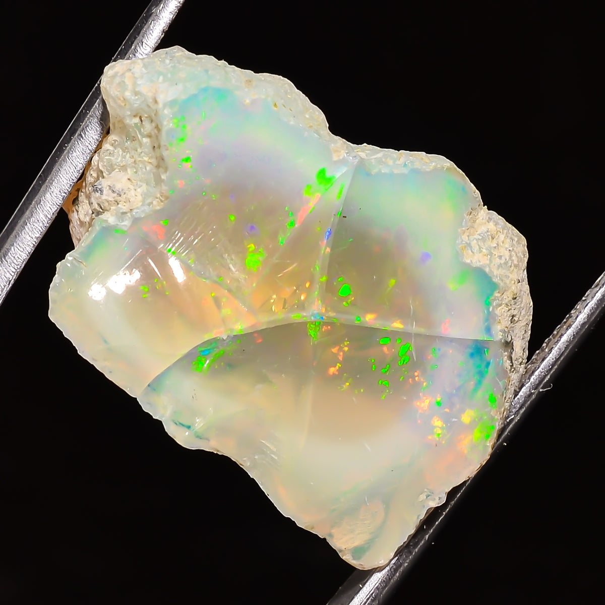 100% Natural Welo Fire Ethiopian Opal Rough Loose Gemstone 26X18X15 MM 26 Cts. Sunkarton