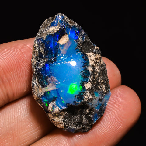 100% Natural Welo Fire Ethiopian Opal Rough Loose Gemstone  32X20X16 MM34.5 Cts. Sunkarton