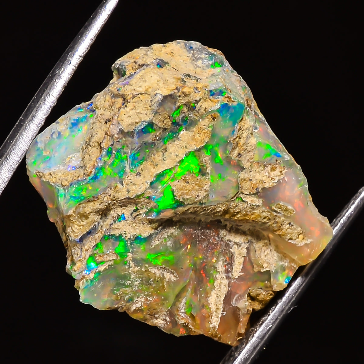 100% Natural Welo Fire Ethiopian Opal Rough Loose Gemstone 20X19X11 MM 20 Cts. Sunkarton