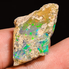 100% Natural Welo Fire Ethiopian Opal Rough Loose Gemstone 26X16X10 MM 16 Cts. Sunkarton