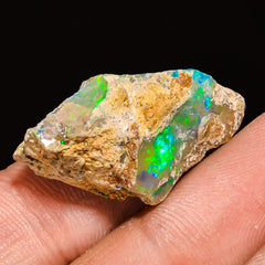 100% Natural Welo Fire Ethiopian Opal Rough Loose Gemstone 26X16X10 MM 16 Cts. Sunkarton