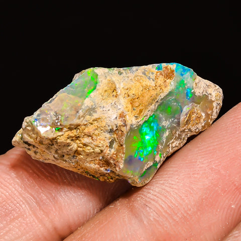 100% Natural Welo Fire Ethiopian Opal Rough Loose Gemstone 26X16X10 MM 16 Cts. Sunkarton