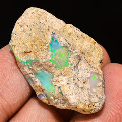 100% Natural Welo Fire Ethiopian Opal Rough Loose Gemstone 31X19X12 MM 30.5 Cts. Sunkarton