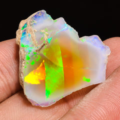 100% Natural Welo Fire Ethiopian Opal Rough Loose Gemstone 23X22X14 MM 26 Cts. Sunkarton