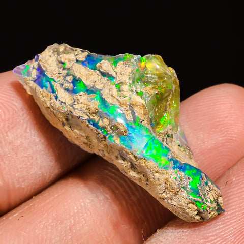 100% Natural Welo Fire Ethiopian Opal Rough Loose Gemstone 29X14X10 MM 14 Cts. Sunkarton