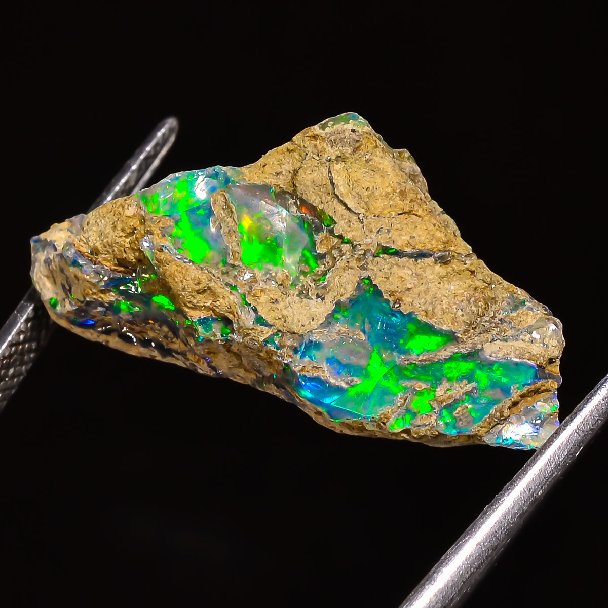 100% Natural Welo Fire Ethiopian Opal Rough Loose Gemstone 29X14X10 MM 14 Cts. Sunkarton