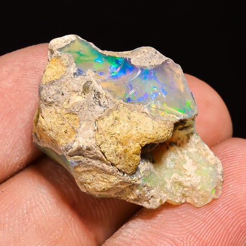100% Natural Welo Fire Ethiopian Opal Rough Loose Gemstone 25X18X12 MM 20 Cts. Sunkarton