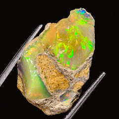 100% Natural Welo Fire Ethiopian Opal Rough Loose Gemstone 25X18X12 MM 20 Cts. Sunkarton