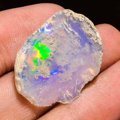 100% Natural Welo Fire Ethiopian Opal Rough Loose Gemstone 26X21X8 MM 16.5 Cts. Sunkarton