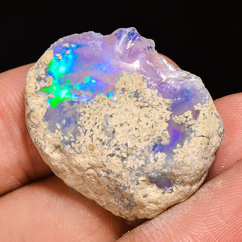 100% Natural Welo Fire Ethiopian Opal Rough Loose Gemstone 26X21X8 MM 16.5 Cts. Sunkarton
