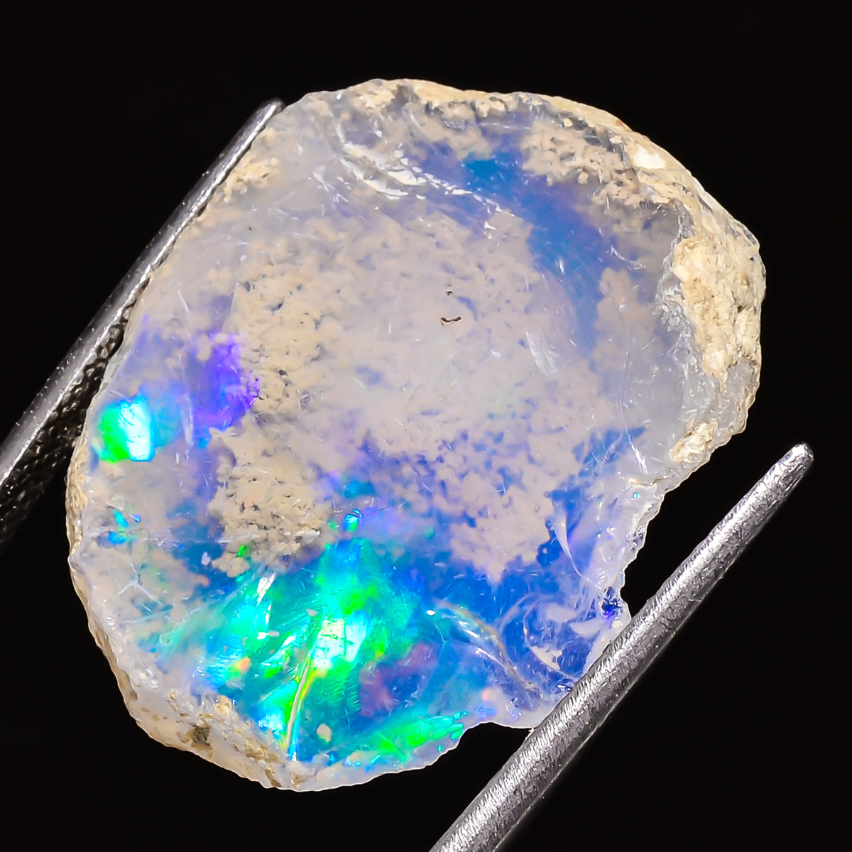 100% Natural Welo Fire Ethiopian Opal Rough Loose Gemstone 26X21X8 MM 16.5 Cts. Sunkarton