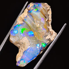 100% Natural Welo Fire Ethiopian Opal Rough Loose Gemstone 31X19X11 MM 26.5 Cts. Sunkarton