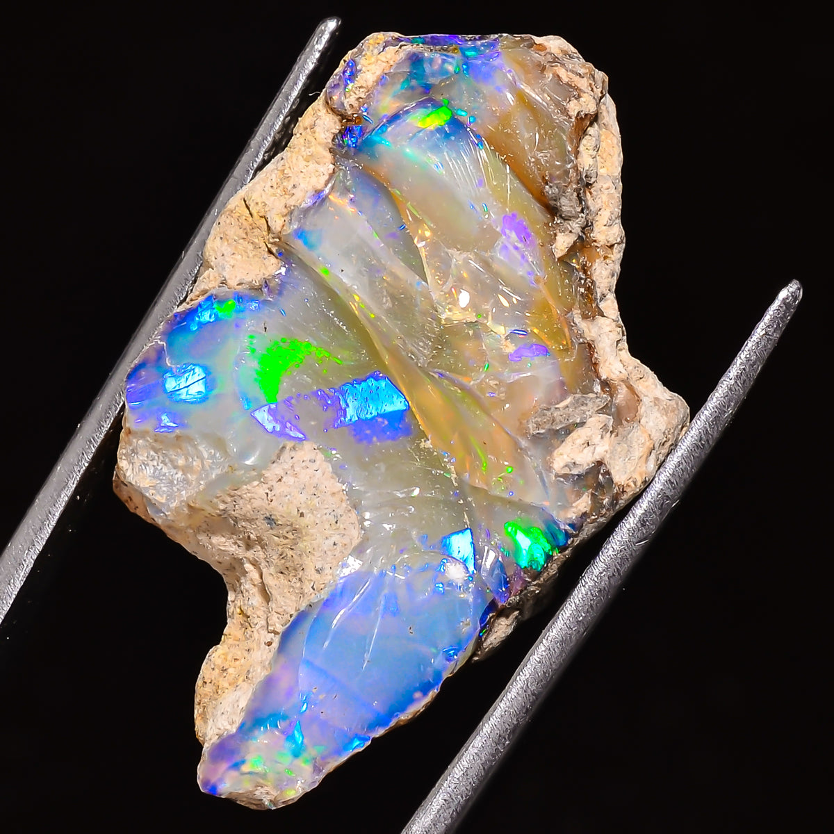 100% Natural Welo Fire Ethiopian Opal Rough Loose Gemstone 31X19X11 MM 26.5 Cts. Sunkarton
