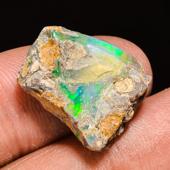 100% Natural Welo Fire Ethiopian Opal Rough Loose Gemstone 17X14X8 MM 12 Cts. Sunkarton