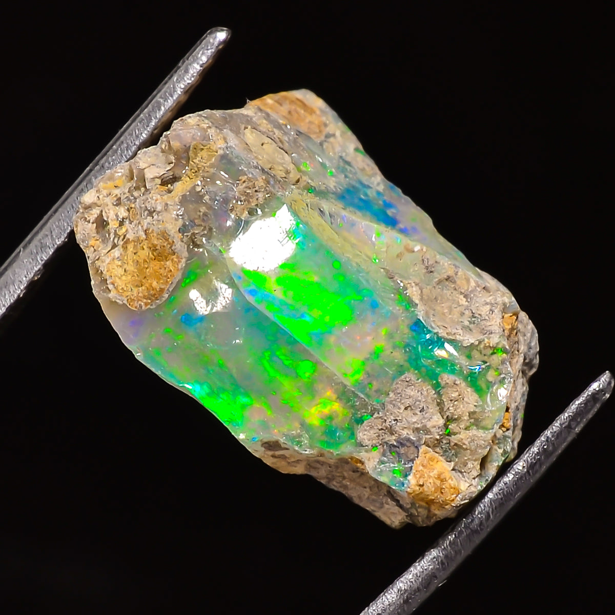 100% Natural Welo Fire Ethiopian Opal Rough Loose Gemstone 17X14X8 MM 12 Cts. Sunkarton