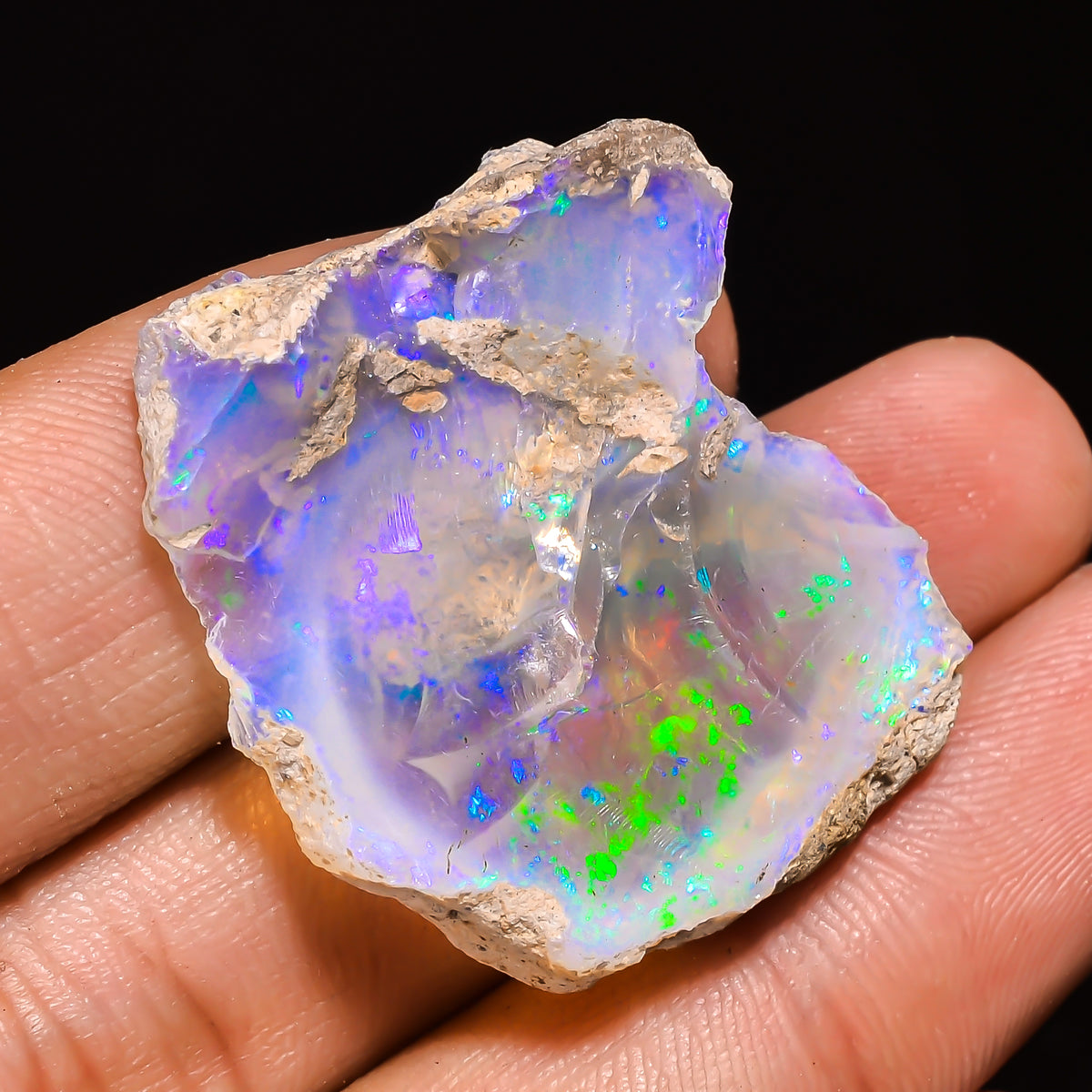 100% Natural Welo Fire Ethiopian Opal Rough Loose Gemstone 31X27X7 MM 30 Cts. Sunkarton