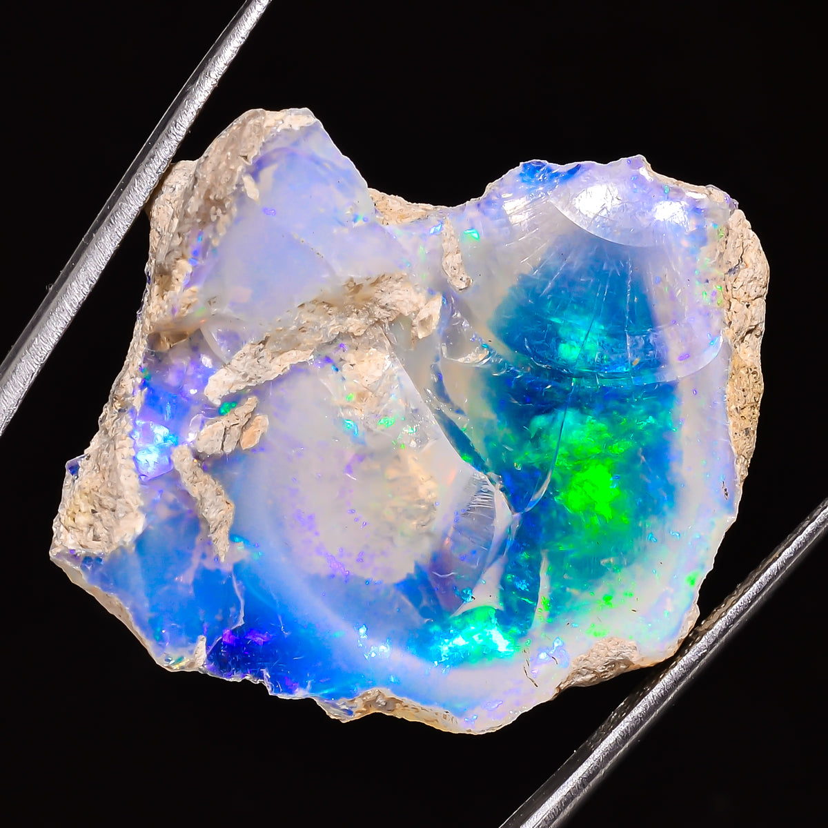 100% Natural Welo Fire Ethiopian Opal Rough Loose Gemstone 31X27X7 MM 30 Cts. Sunkarton