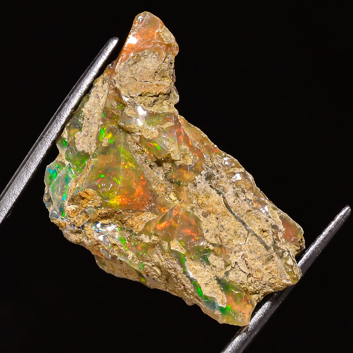 100% Natural Welo Fire Ethiopian Opal Rough Loose Gemstone 27X15X9 MM 14.5 Cts. Sunkarton