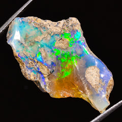 100% Natural Welo Fire Ethiopian Opal Rough Loose Gemstone 31X18X6 MM 16 Cts. Sunkarton