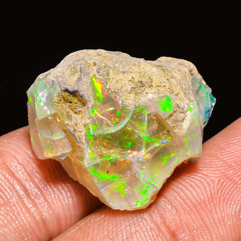 100% Natural Welo Fire Ethiopian Opal Rough Loose Gemstone 22X19X13 MM 23 Cts. Sunkarton