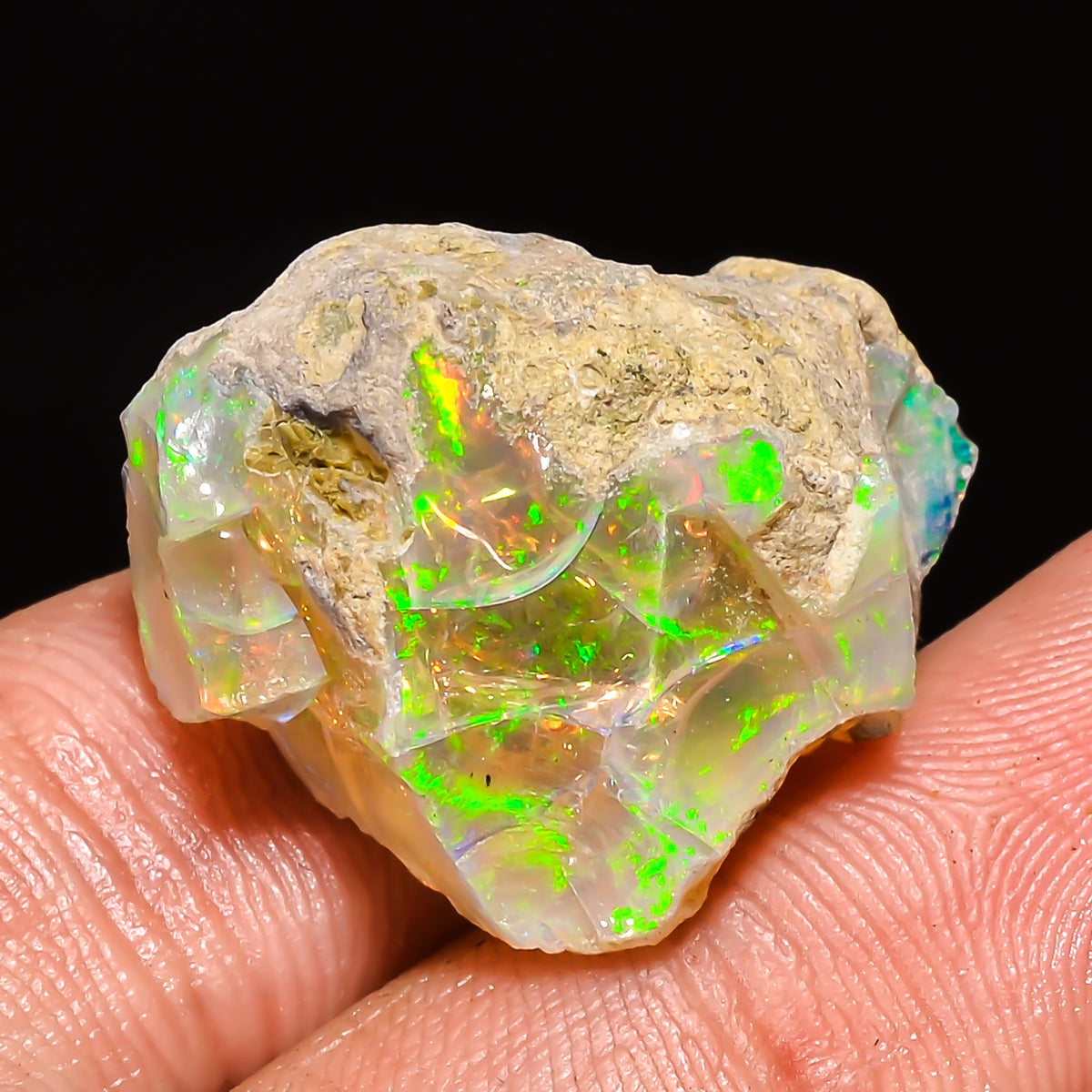 100% Natural Welo Fire Ethiopian Opal Rough Loose Gemstone 22X19X13 MM 23 Cts. Sunkarton